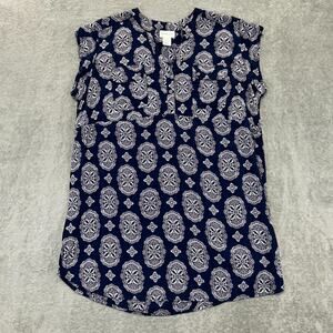 Motherhood Maternity Women's Small Blue Sleeveless Top Tunic Boho Beach Summer